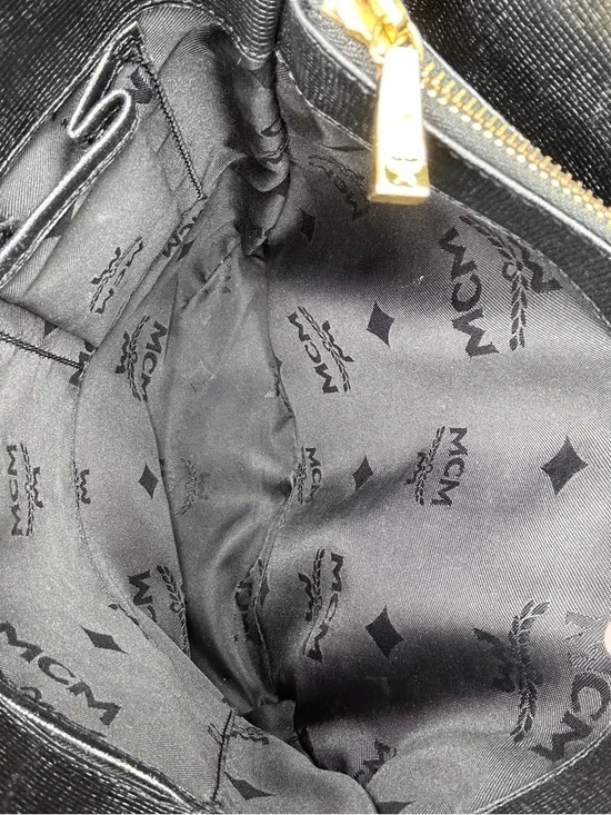 MCM Leather Bucket Tote Black Gold Hardware Structured Mini Tote Luxury Vintage - Picture 13 of 16